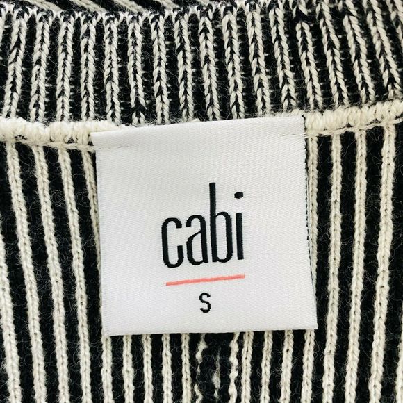 Cabi Sweater Size Small 3526 Cupid's Cardi Full Zip Cardigan Striped Womens - Picture 7 of 10
